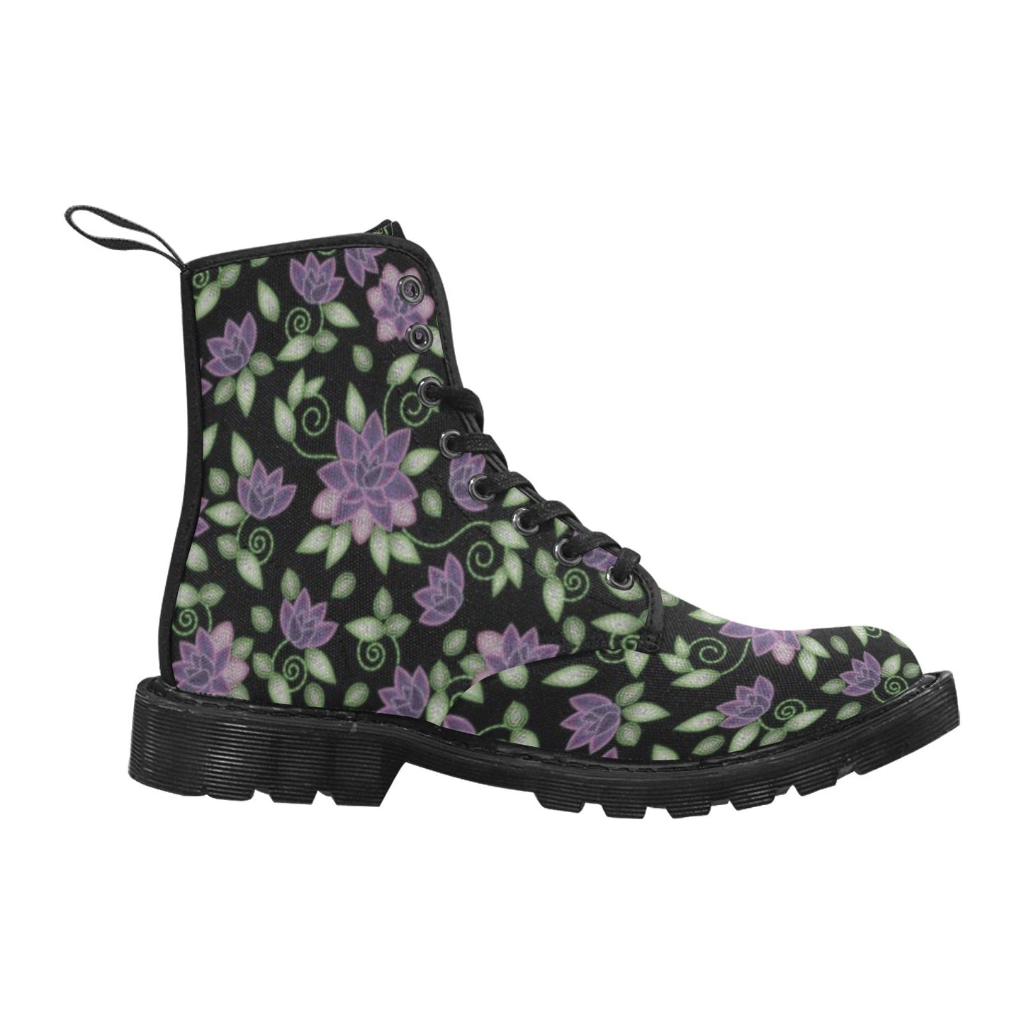 Purple Beaded Rose Boots