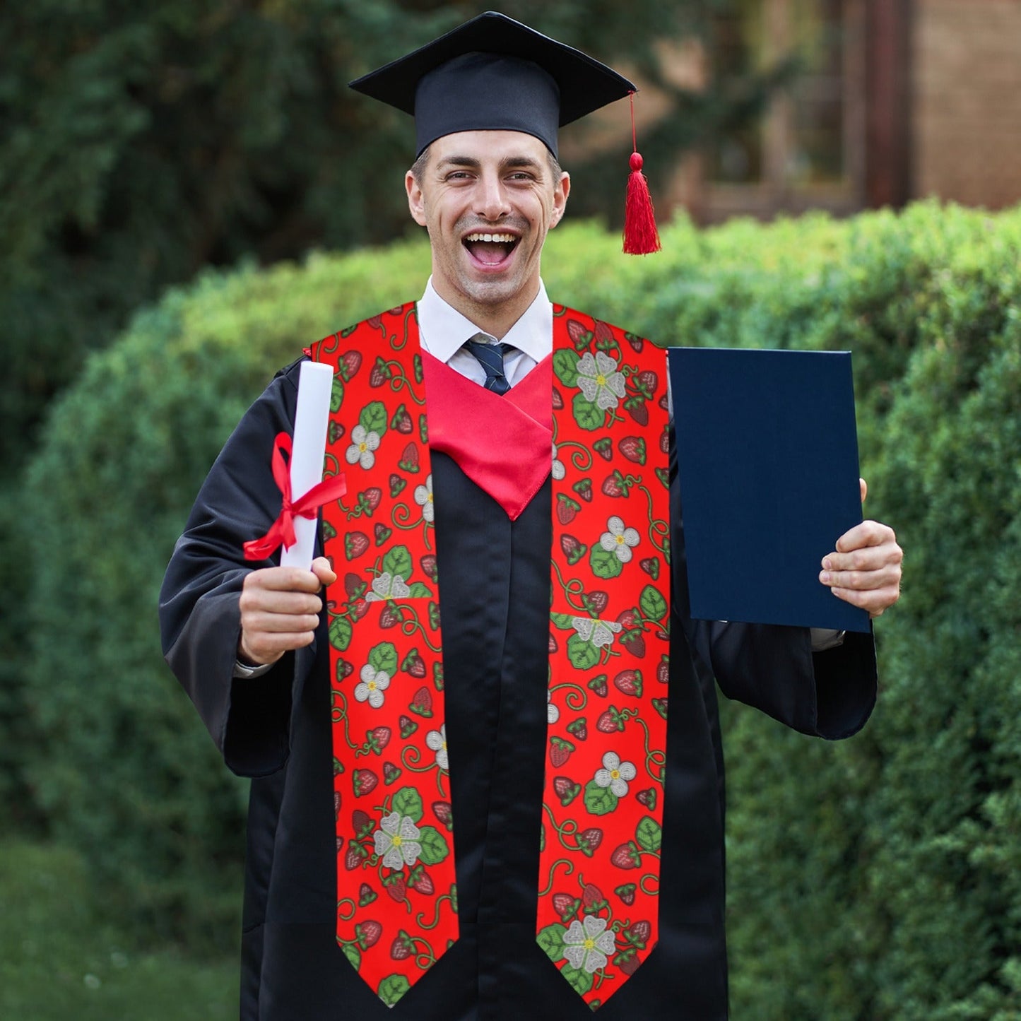 Strawberry Dreams Fire Graduation Stole