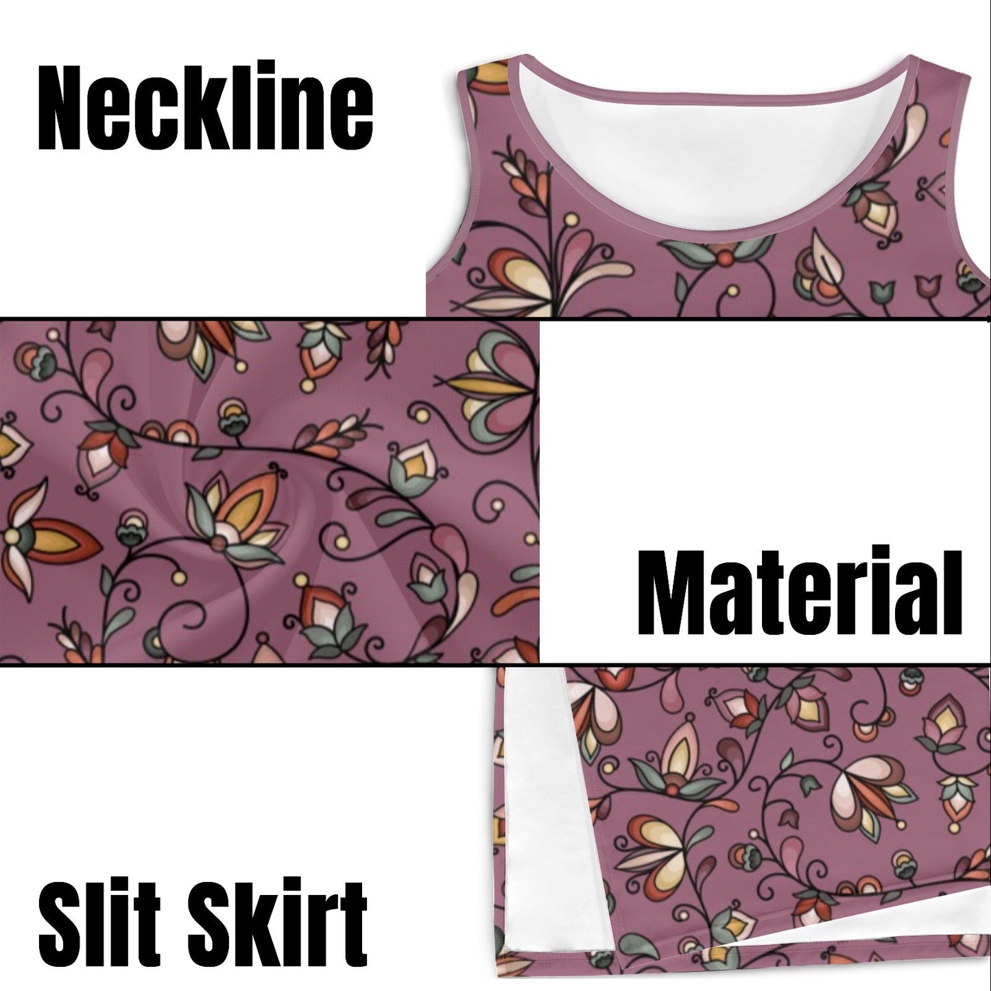 Burnt Sky Petals Magenta Phaedra Sleeveless Open Fork Long Dress