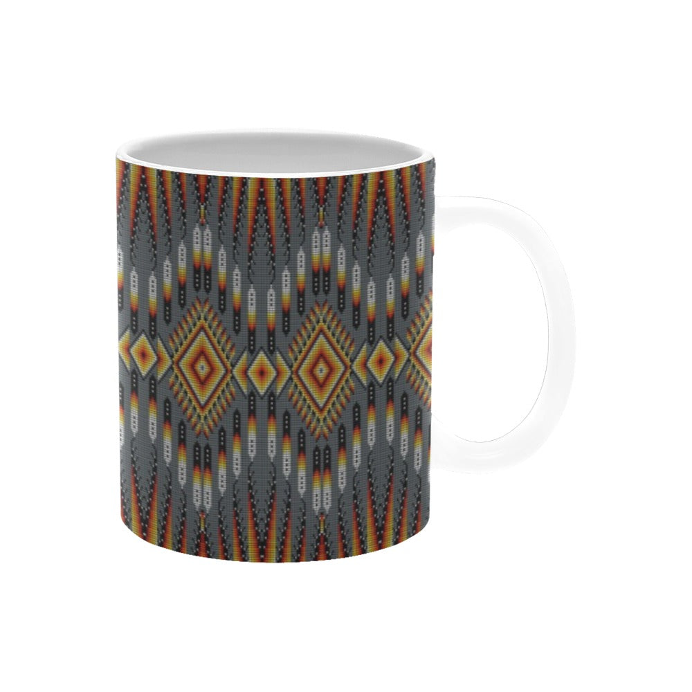 Fire Feather Grey Mug