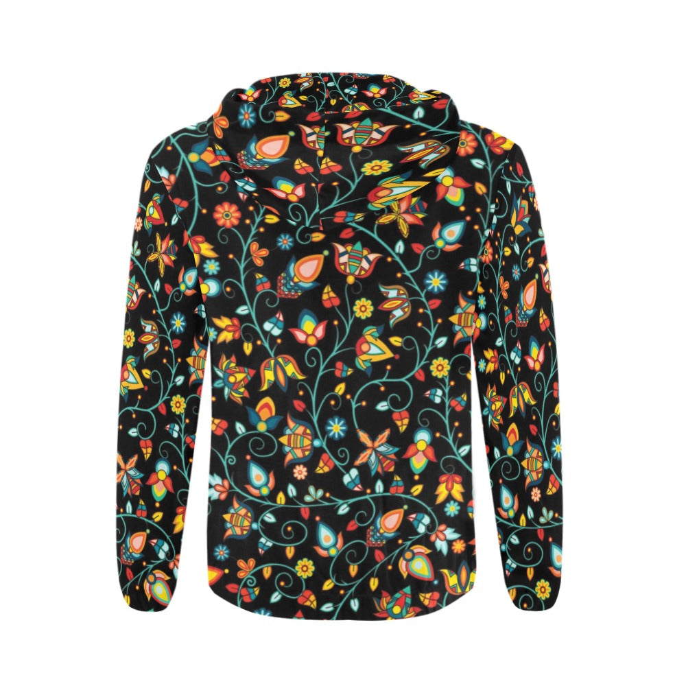 Thorny Path Black Men's Zipper Hoodie