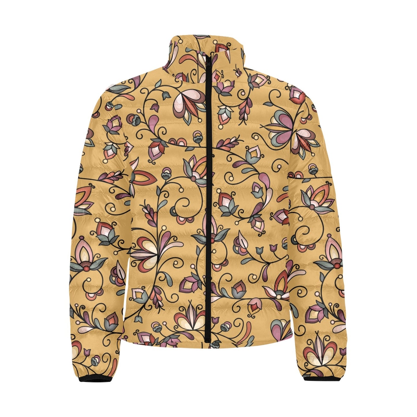 Burnt Sky Petals Gold Padded Jacket