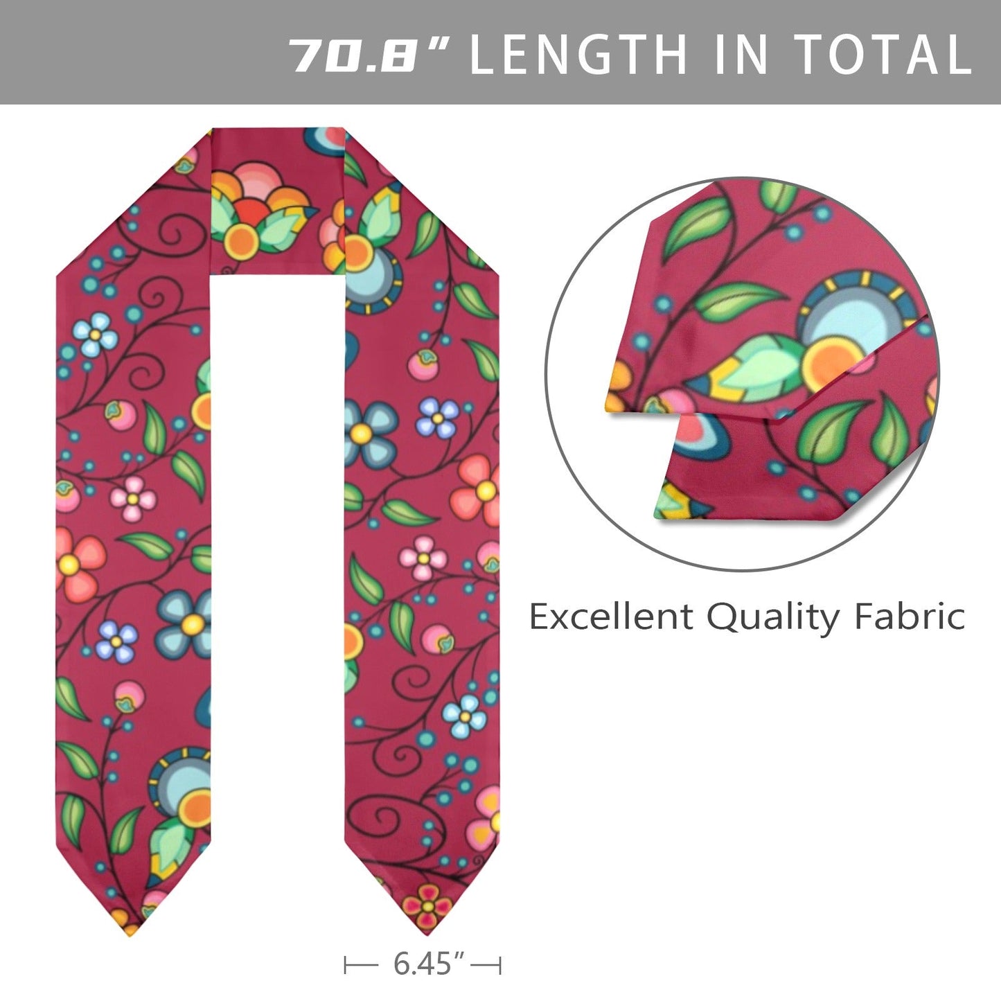 Floral Bounty Magenta Graduation Stole