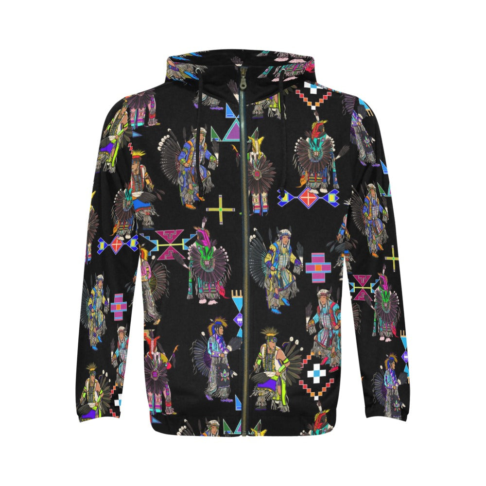 Men's Tradish Dancers Black Men's Zipper Hoodie