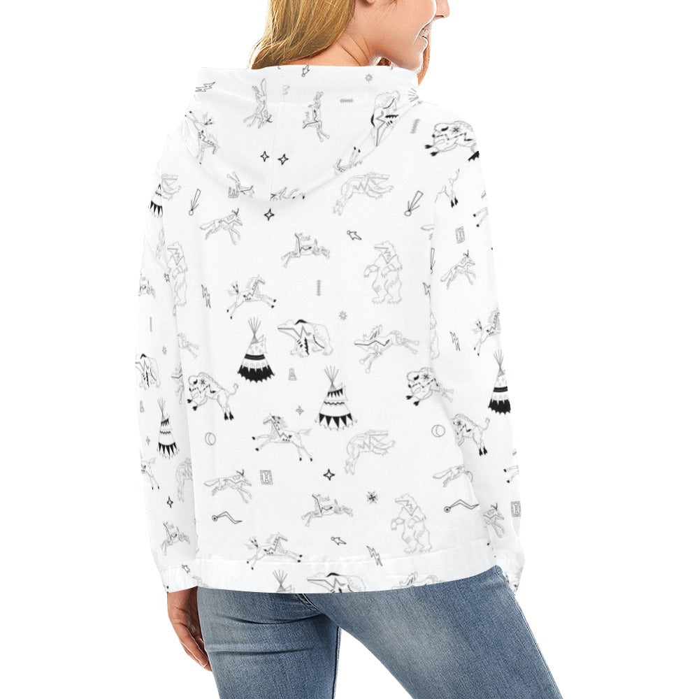 Ledger Dabbles White Hoodie for Women