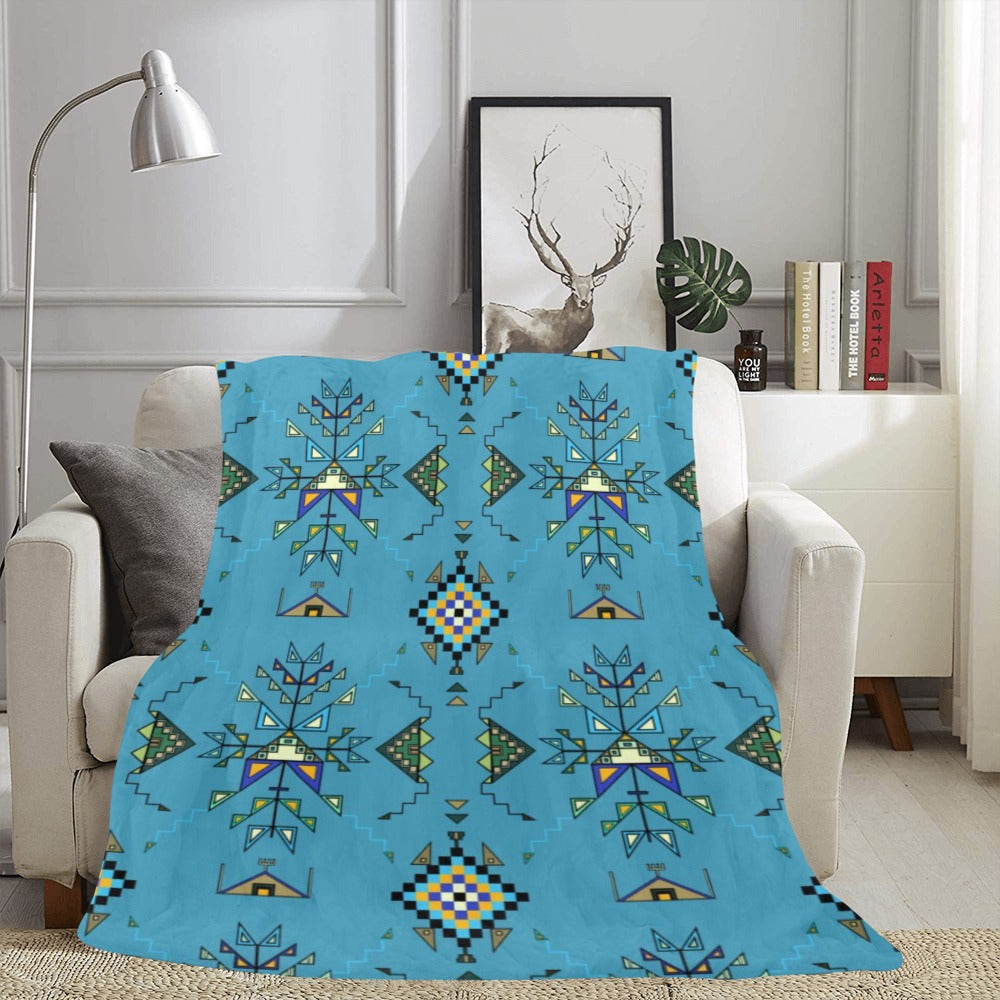 Bear Shield Blue X-Large Micro Fleece Blanket