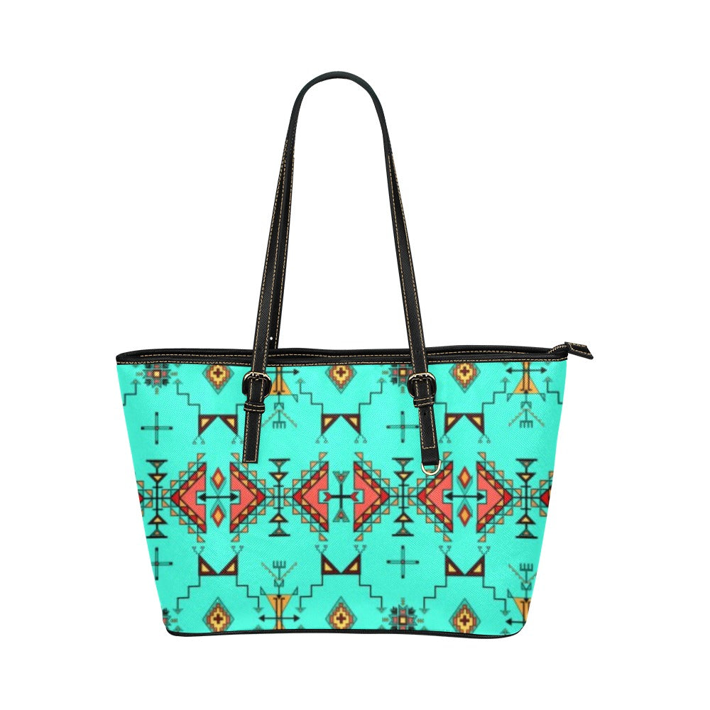 Thunder Flight Turquoise Leather Tote