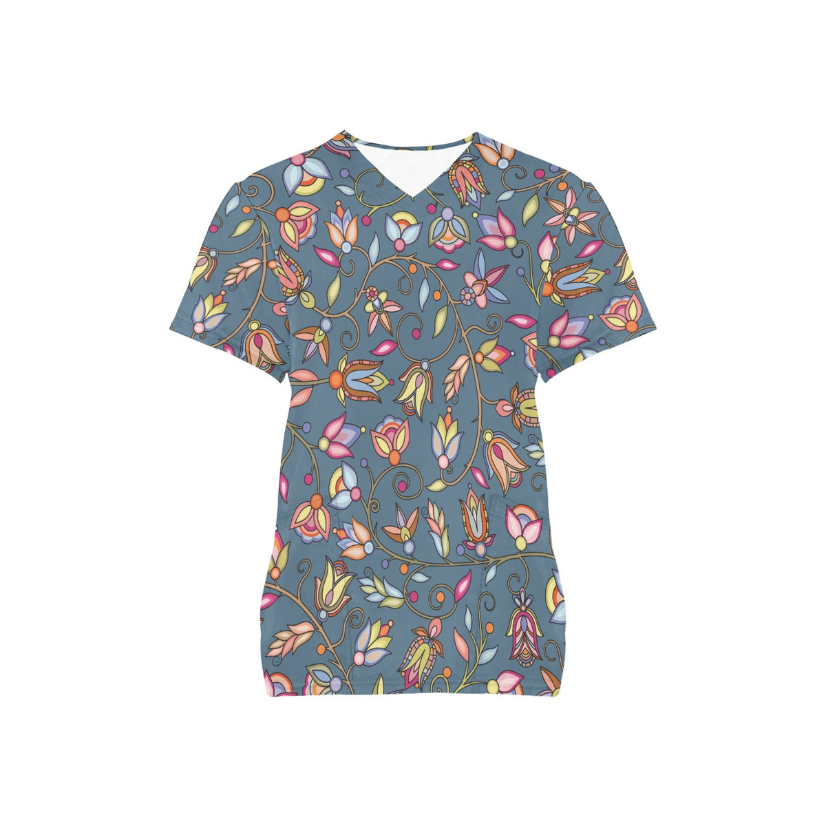 Buffalo Bloom Rainstorm Scrub Top