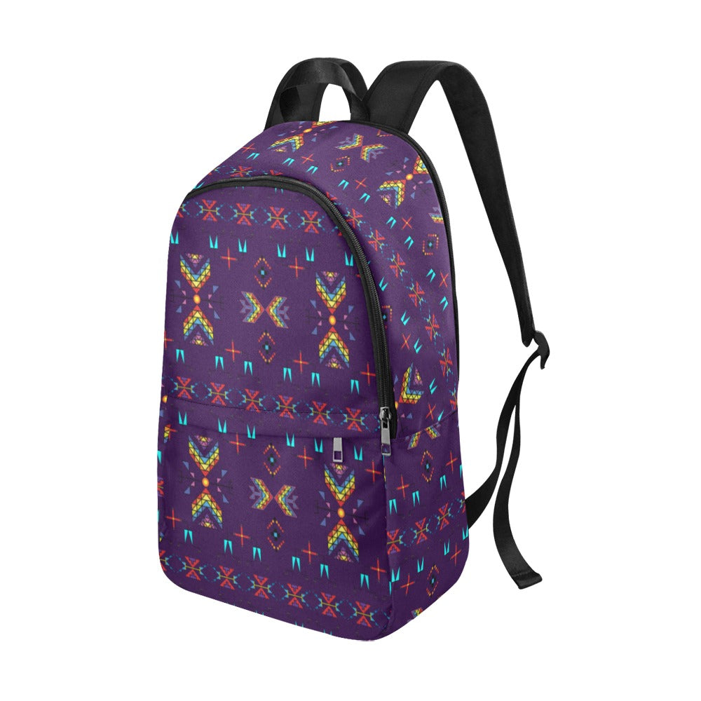 Rainy Chief Rainbow Dark Purple Fabric Backpack for Adult