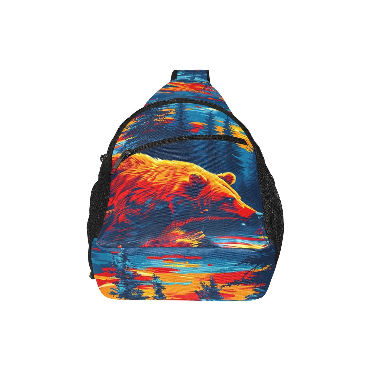 Fishing Bear Chest Bag