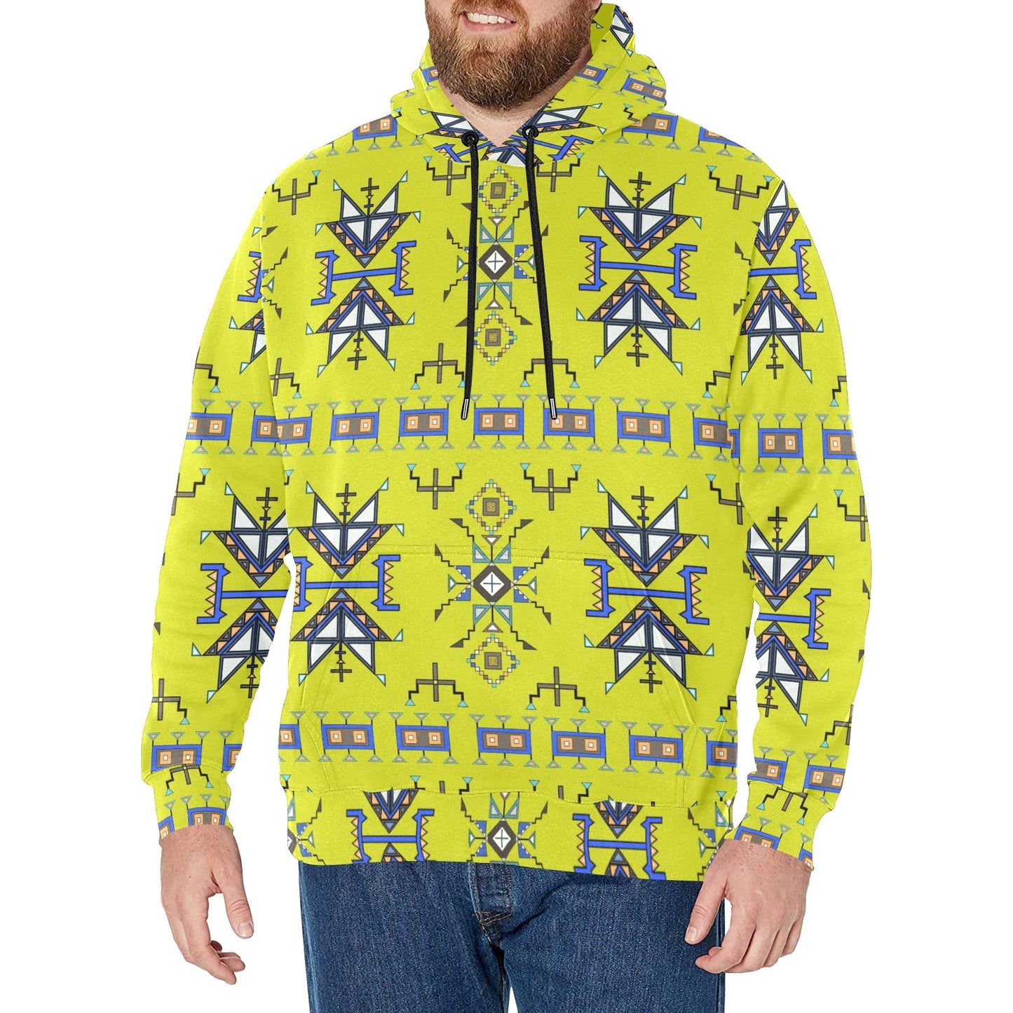 Eagle Strike Lime Men's Long Sleeve Fleece Hoodie