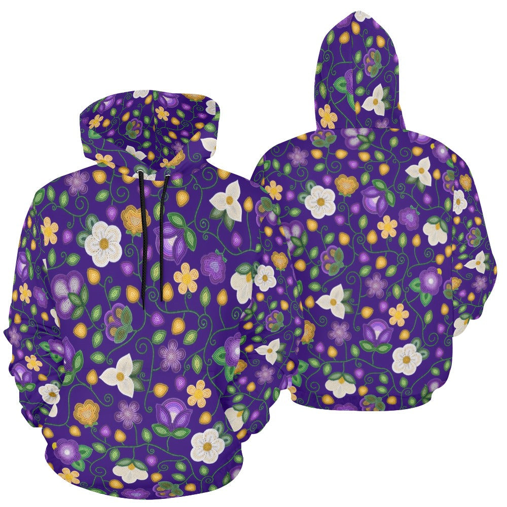 Midnight Moss Bloom Aubergine Hoodie for Men