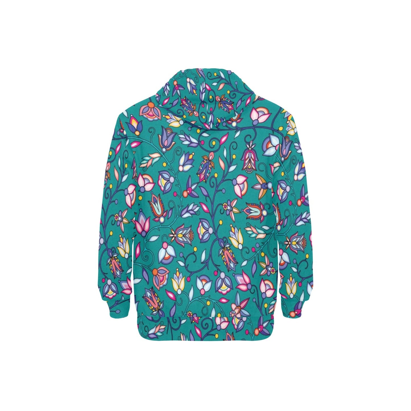 Buffalo Bloom Turquoise Men's Long Sleeve Fleece Hoodie