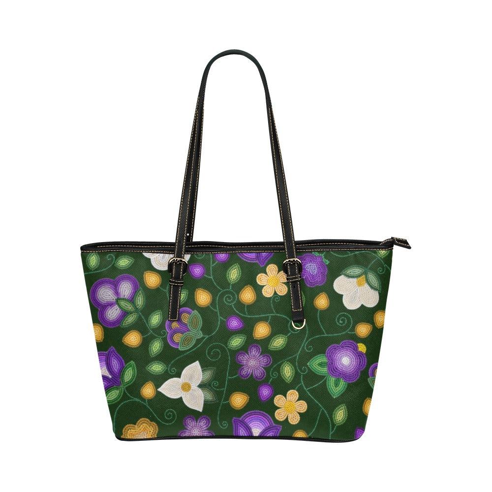 Midnight Moss Bloom Forest Leather Tote