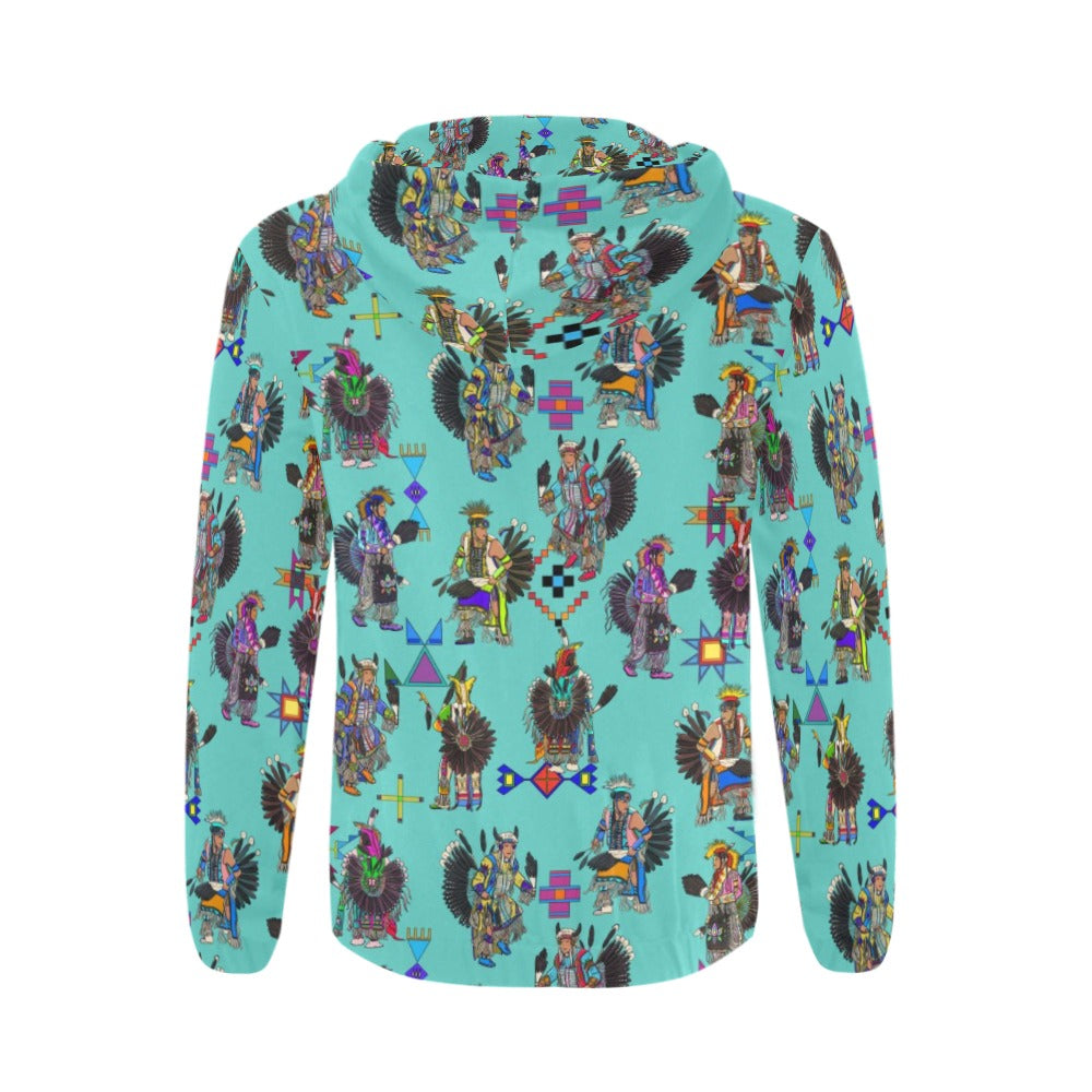 Men's Tradish Dancers Eggshell Blue Zip Hoodie