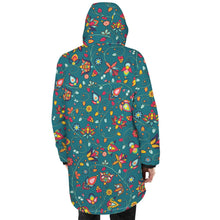 Load image into Gallery viewer, Thorny Path Teal Unisex Sherpa Lined Hooded Coat
