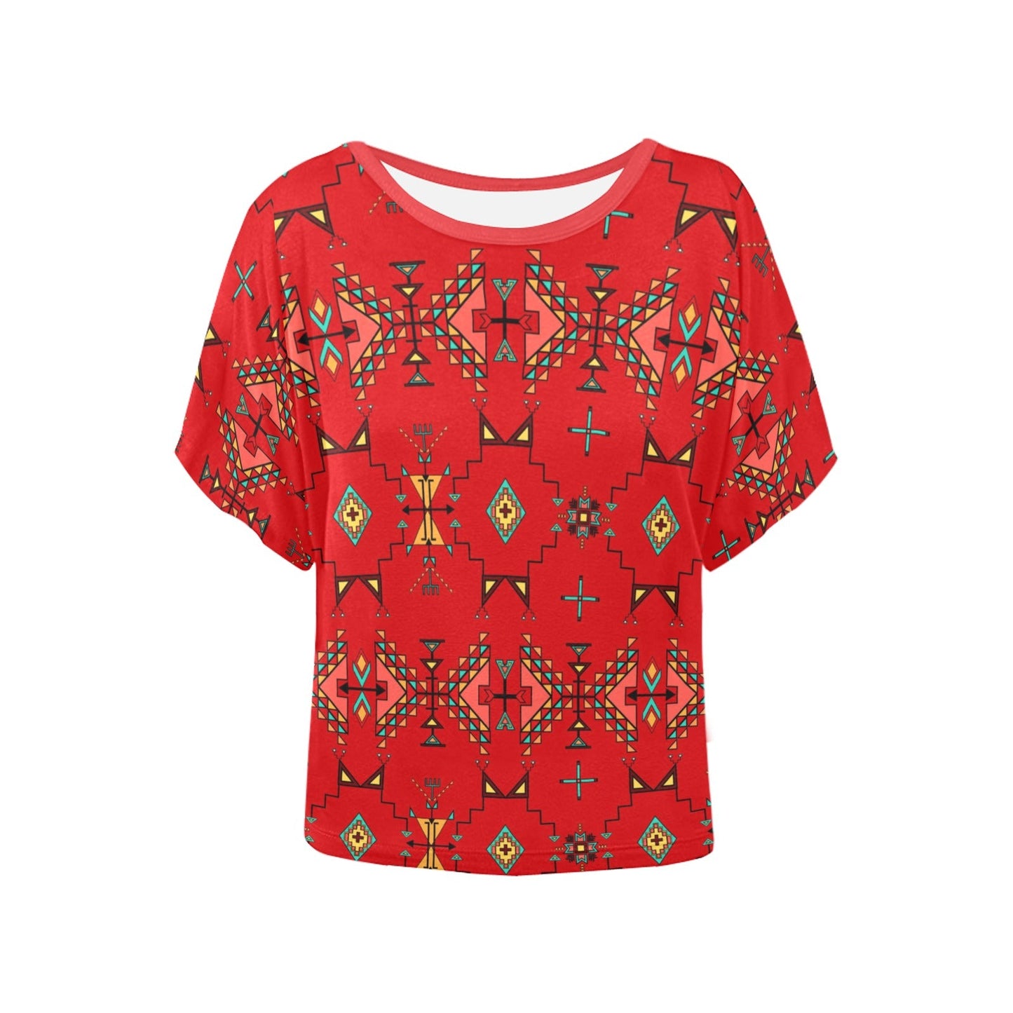 Thunder Flight Red Women's Batwing-Sleeved Blouse T shirt