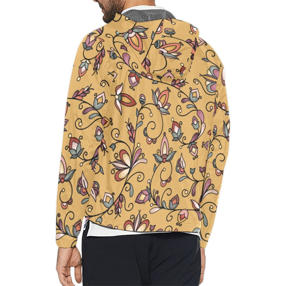 Burnt Sky Petals Gold Men's Windbreaker