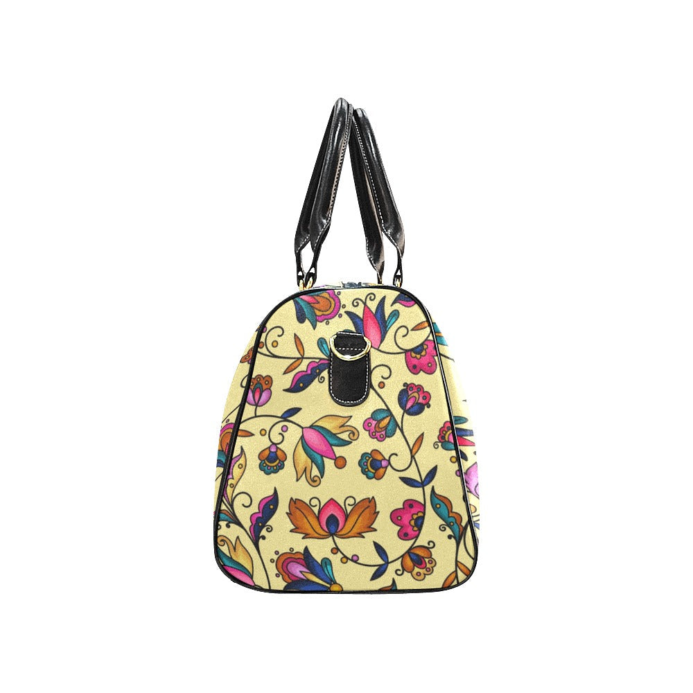 Copper Prairie Petals Yellow Large Travel Bag
