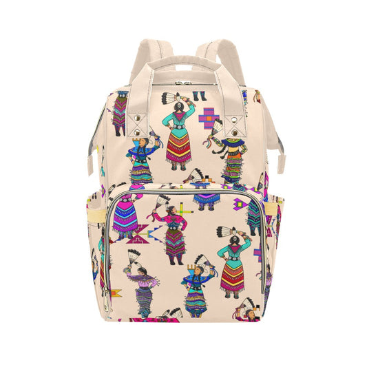 Women's Jingle Dancers Muslin Multi-Function Diaper Backpack