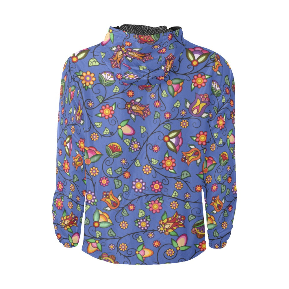 Heartbeat Petals Blue Men's Windbreaker