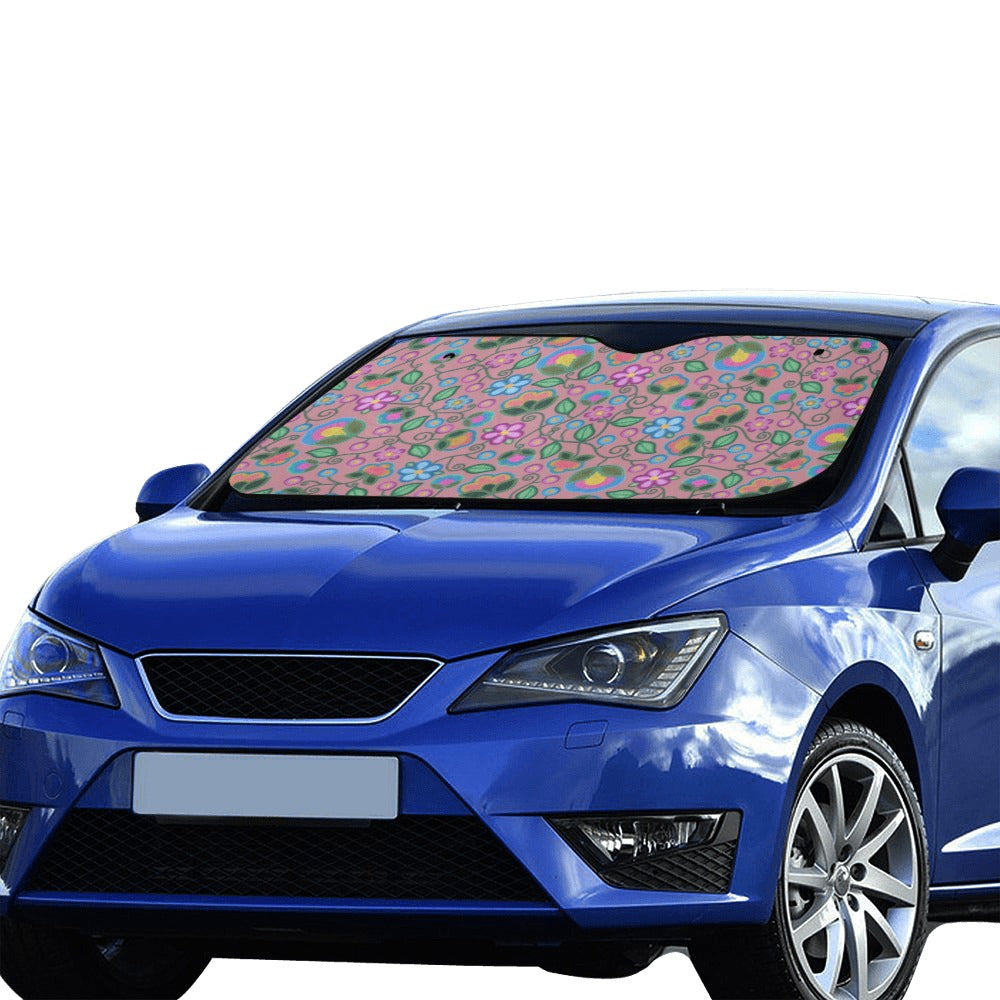 Turquoise Sunbeam Peach Car Sun Shade 55"x30"