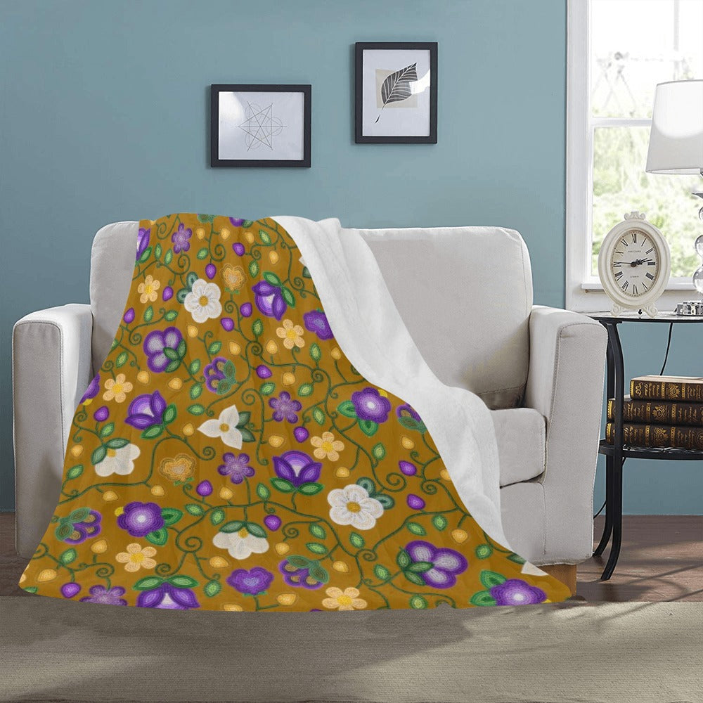 Midnight Moss Bloom Toffee Large Micro Fleece Blanket