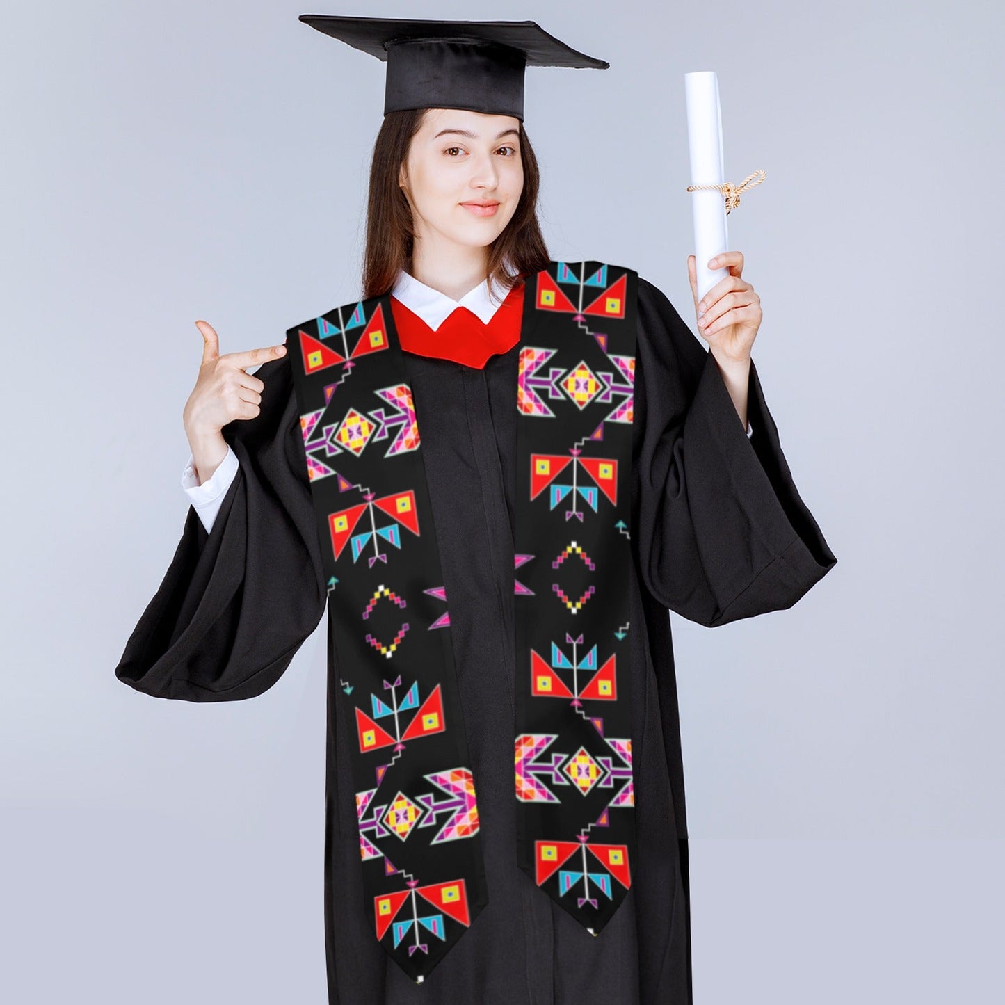 Scattered Generations Black Graduation Stole