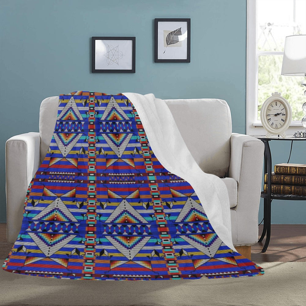 Medicine Blessing Blue X-Large Micro Fleece Blanket