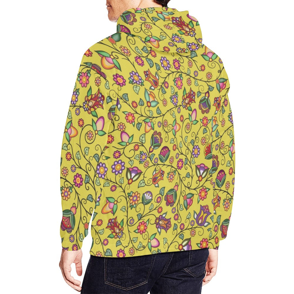 Heartbeat Petals Yellow Hoodie for Men