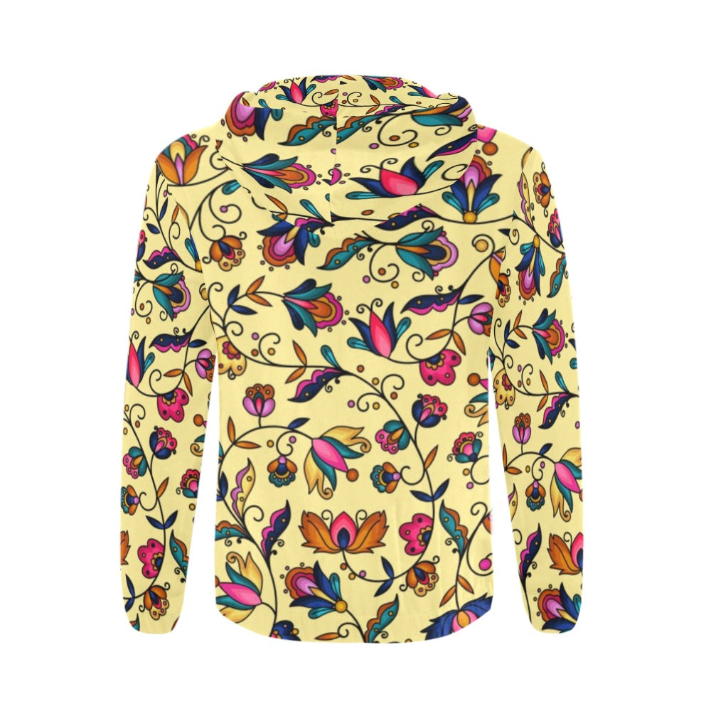 Copper Prairie Petals Yellow Zip Hoodie