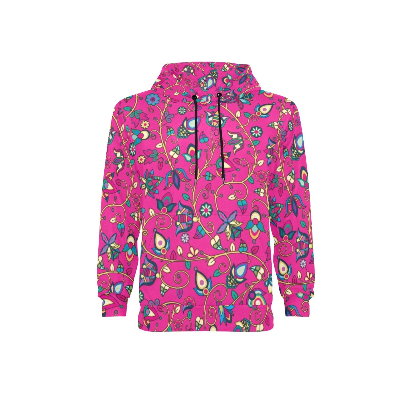 Thorny Path Pink Men's Long Sleeve Fleece Hoodie