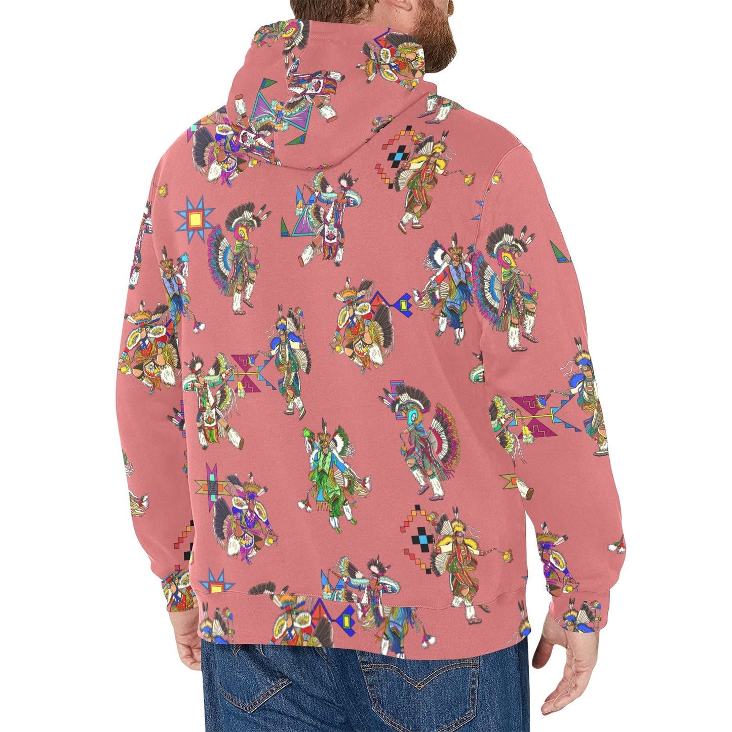 Men's Fancy Dancers Terra Cotta Men's Long Sleeve Fleece Hoodie