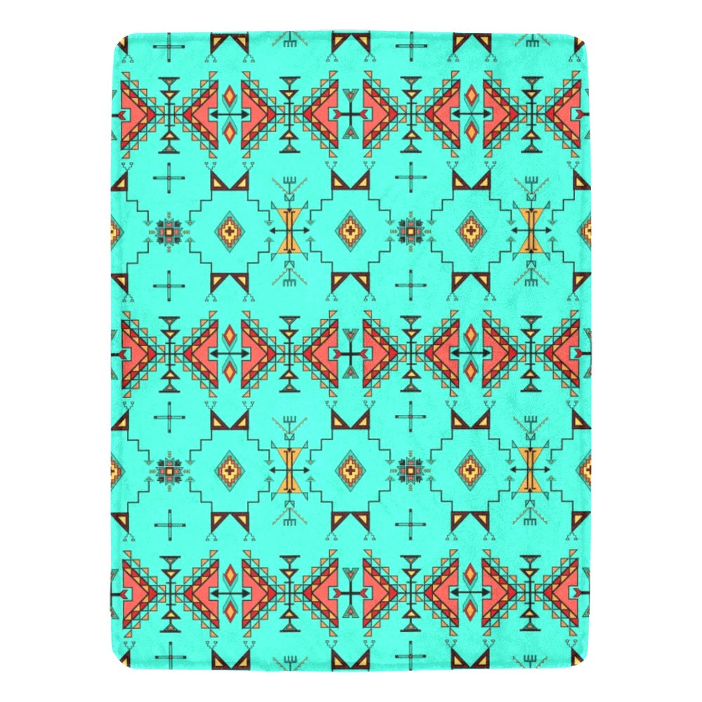 Thunder Flight Turquoise X-Large Micro Fleece Blanket