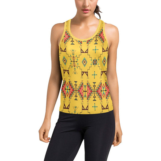 Thunder Flight Yellow Women's Racerback Tank Top