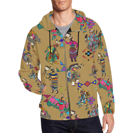 Grand Entry Dancers Earth Men's Zipper Hoodie