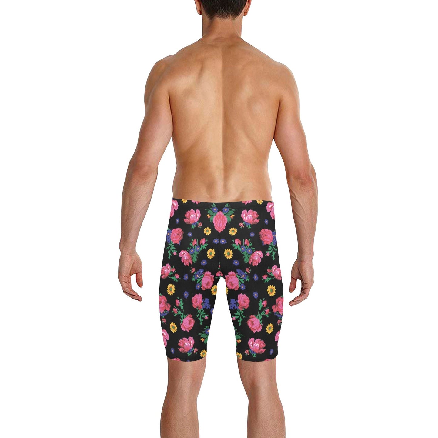 Kokum Ceremony Black Men's Knee Length Swimming Trunks