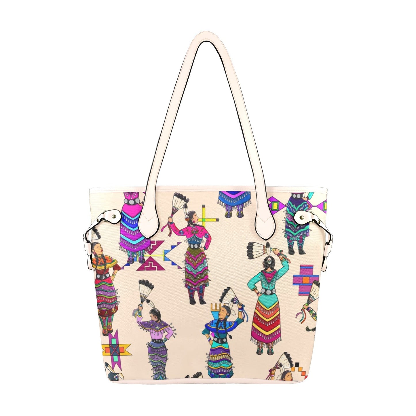 Women's Jingle Dancers Muslin Clover Canvas Tote Bag