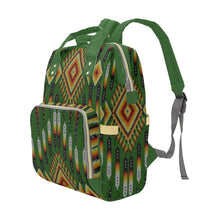 Load image into Gallery viewer, Fire Feather Green Multi-Function Diaper Backpack/Diaper Bag
