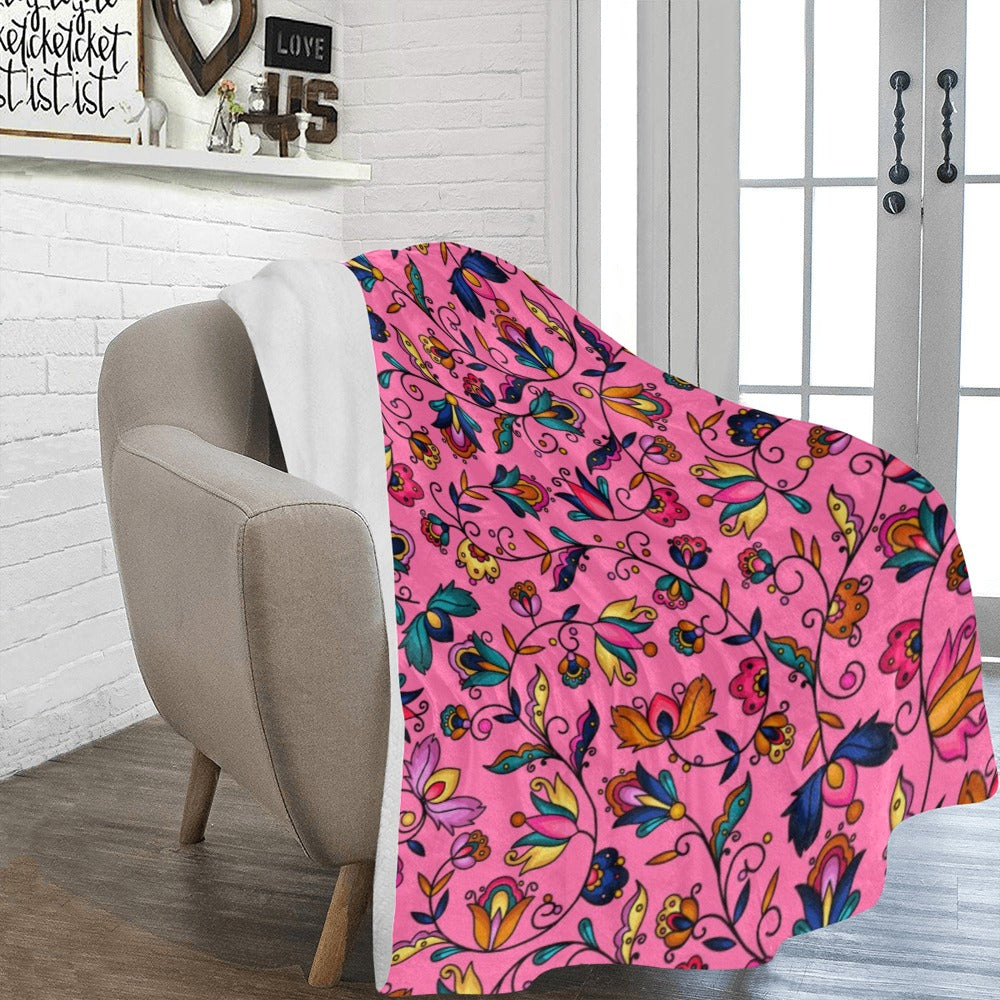 Copper Prairie Petals Pink X-Large Micro Fleece Blanket