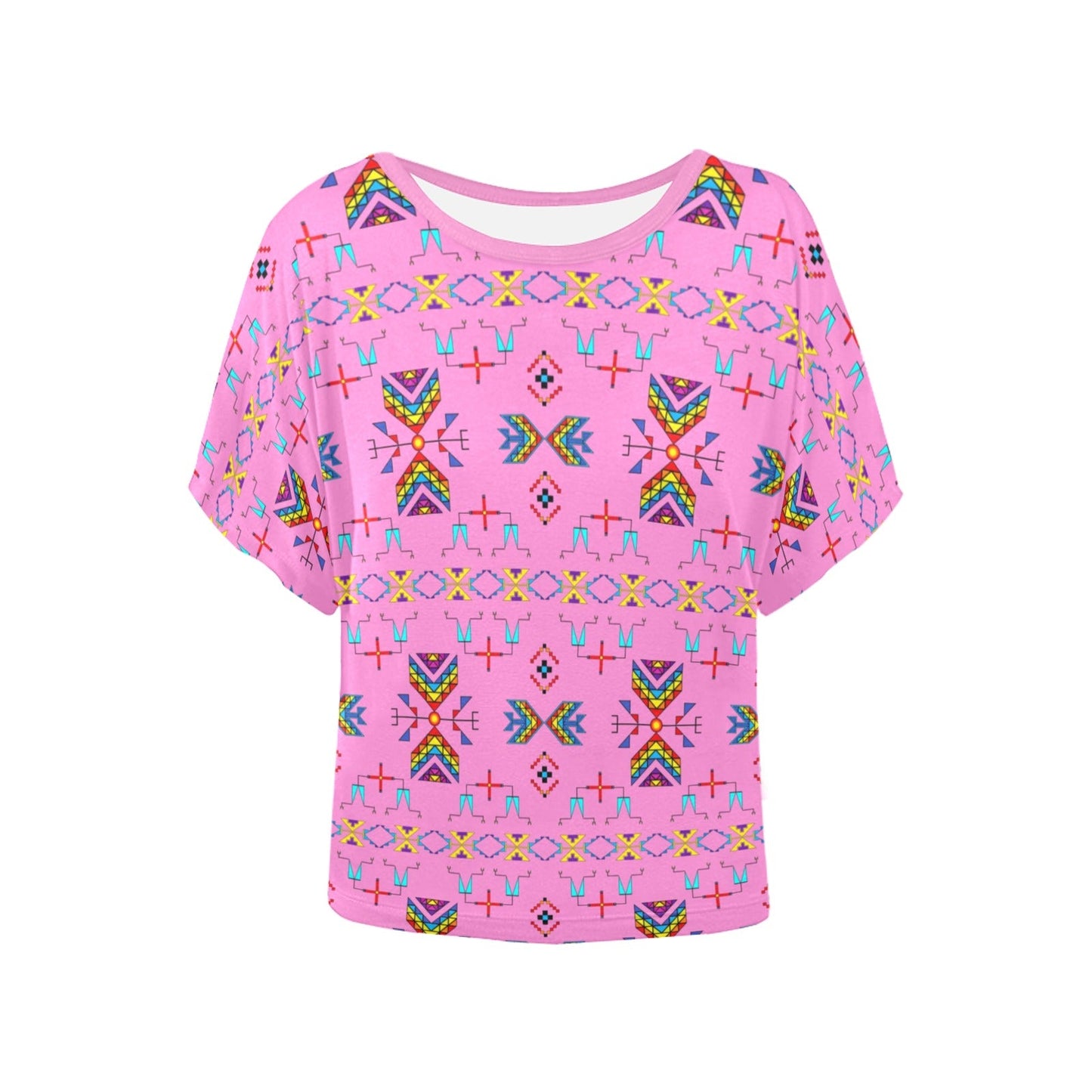 Rainy Chief Rainbow Blush Women's Batwing-Sleeved Blouse T shirt