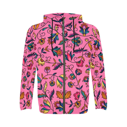 Copper Prairie Petals Pink Zip Hoodie