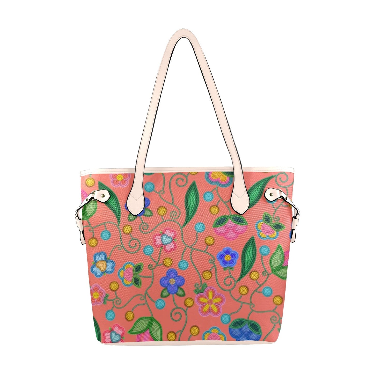 Skyberry Serenade Peach Clover Canvas Tote