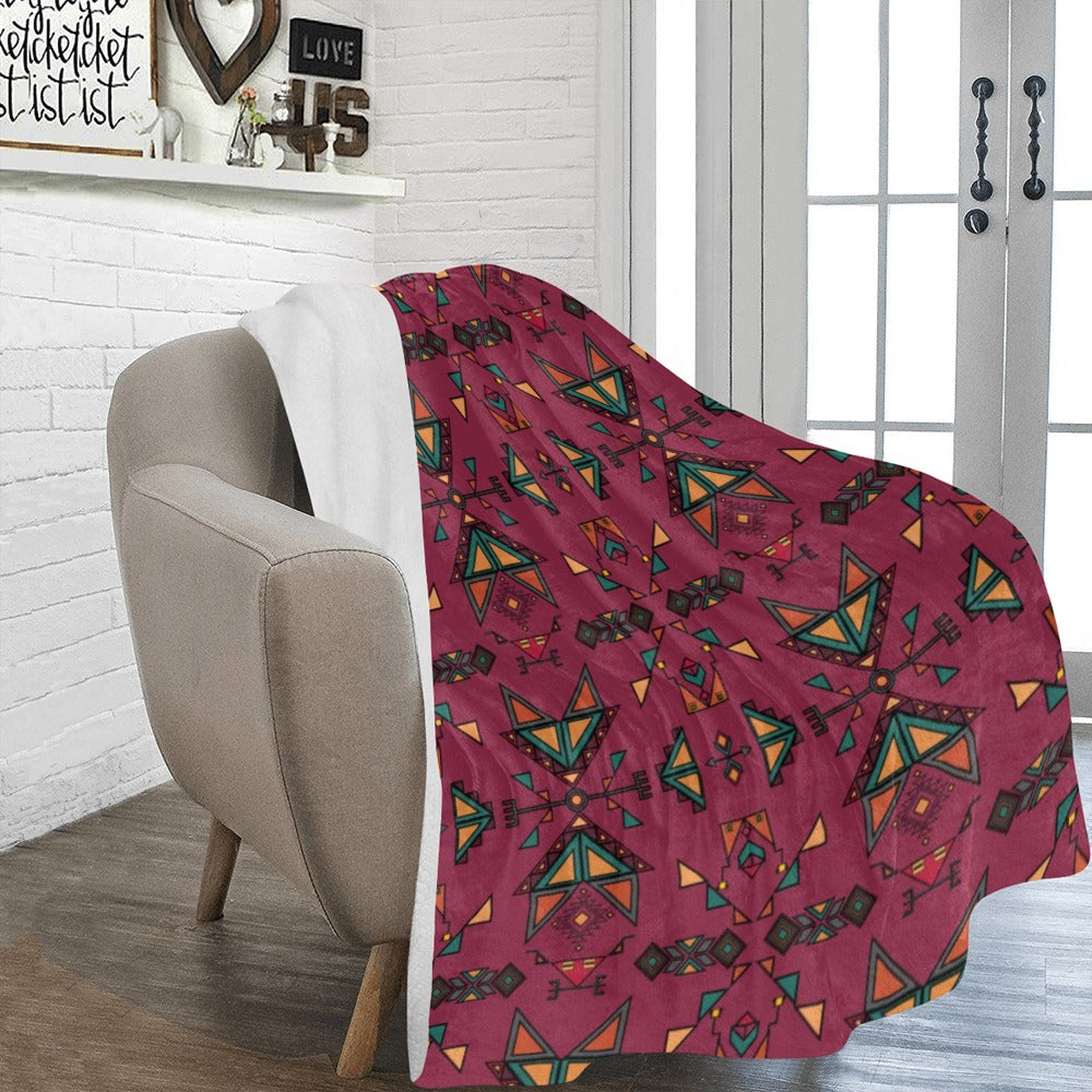 Arrow dawn Maroon X-Large Micro Fleece Blanket