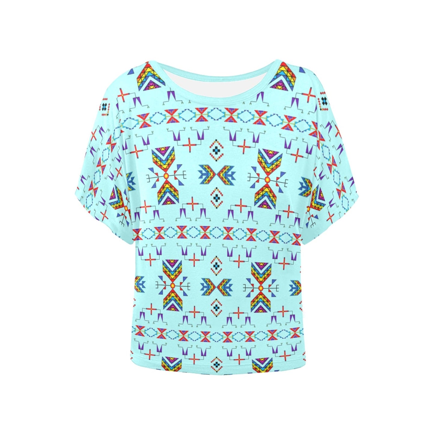 Rainy Chief Rainbow Robin Egg Women's Batwing-Sleeved Blouse T shirt