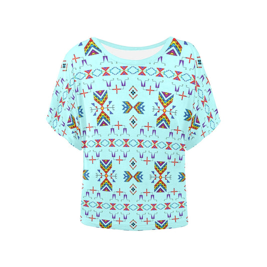 Rainy Chief Rainbow Robin Egg Women's Batwing-Sleeved Blouse T shirt