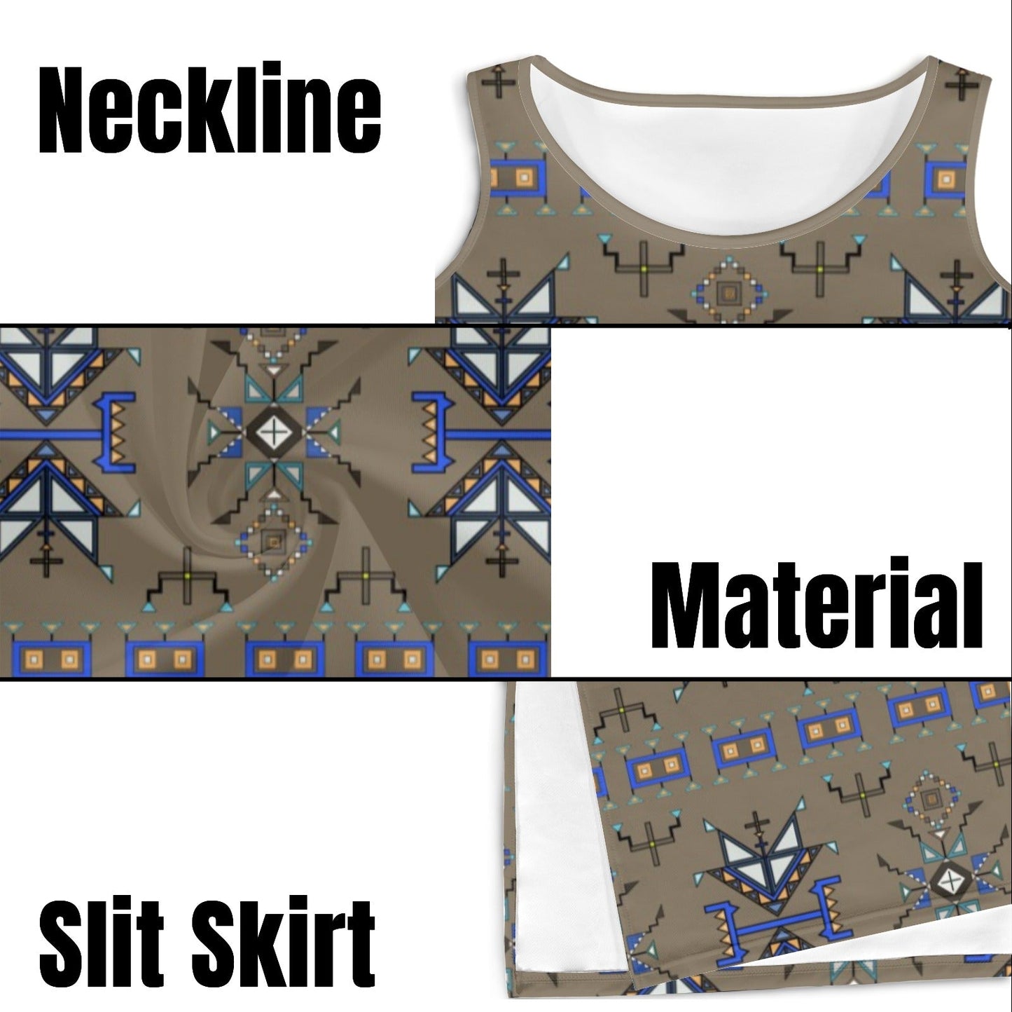 Eagle Strike Brown Phaedra Sleeveless Open Fork Long Dress