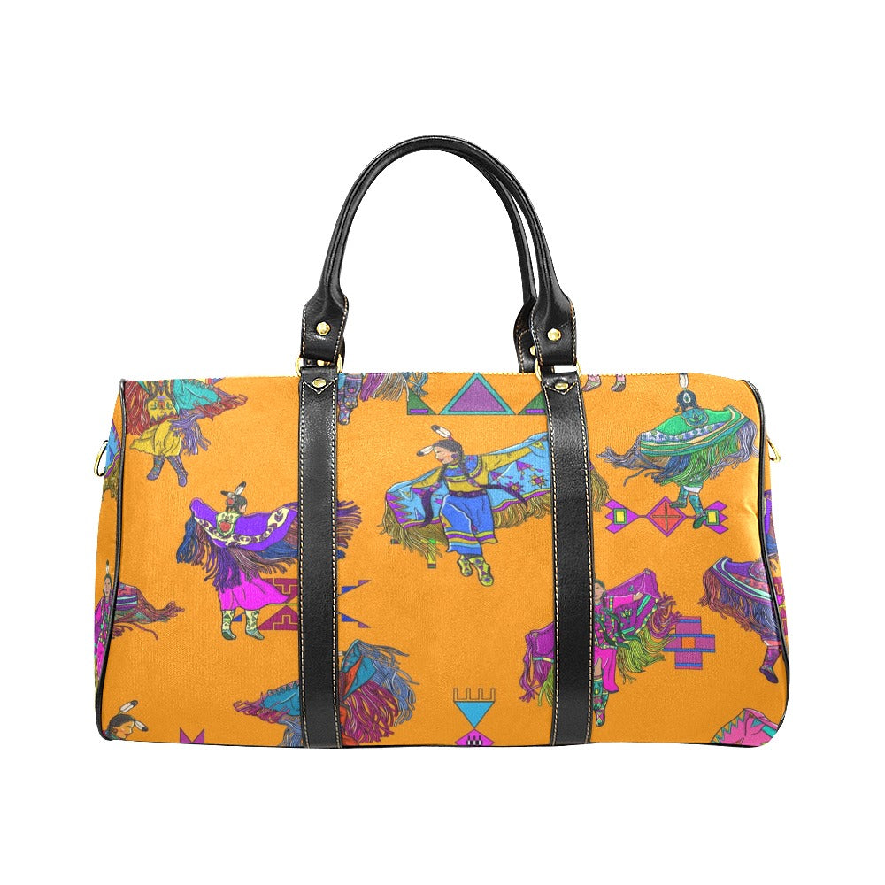 Women's Fancy Dancers Orange Large Travel Bag