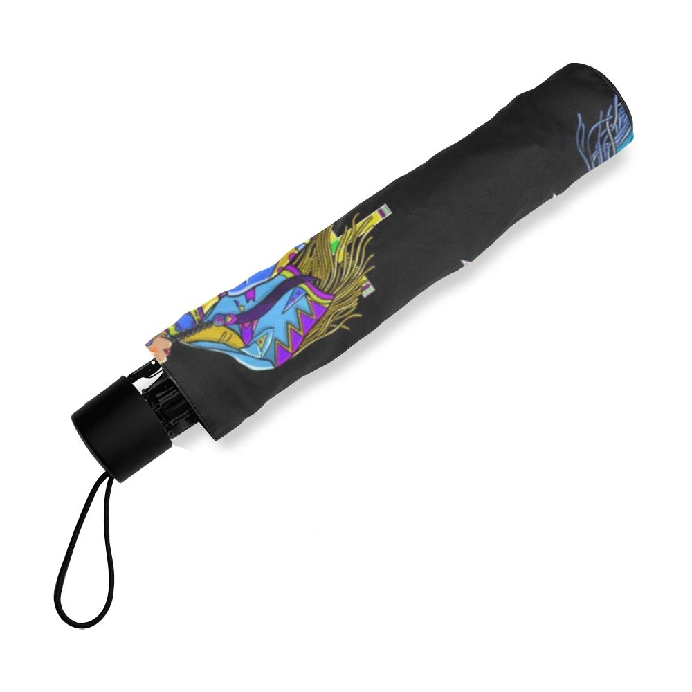 Women's Fancy Dancers Black Foldable Umbrella