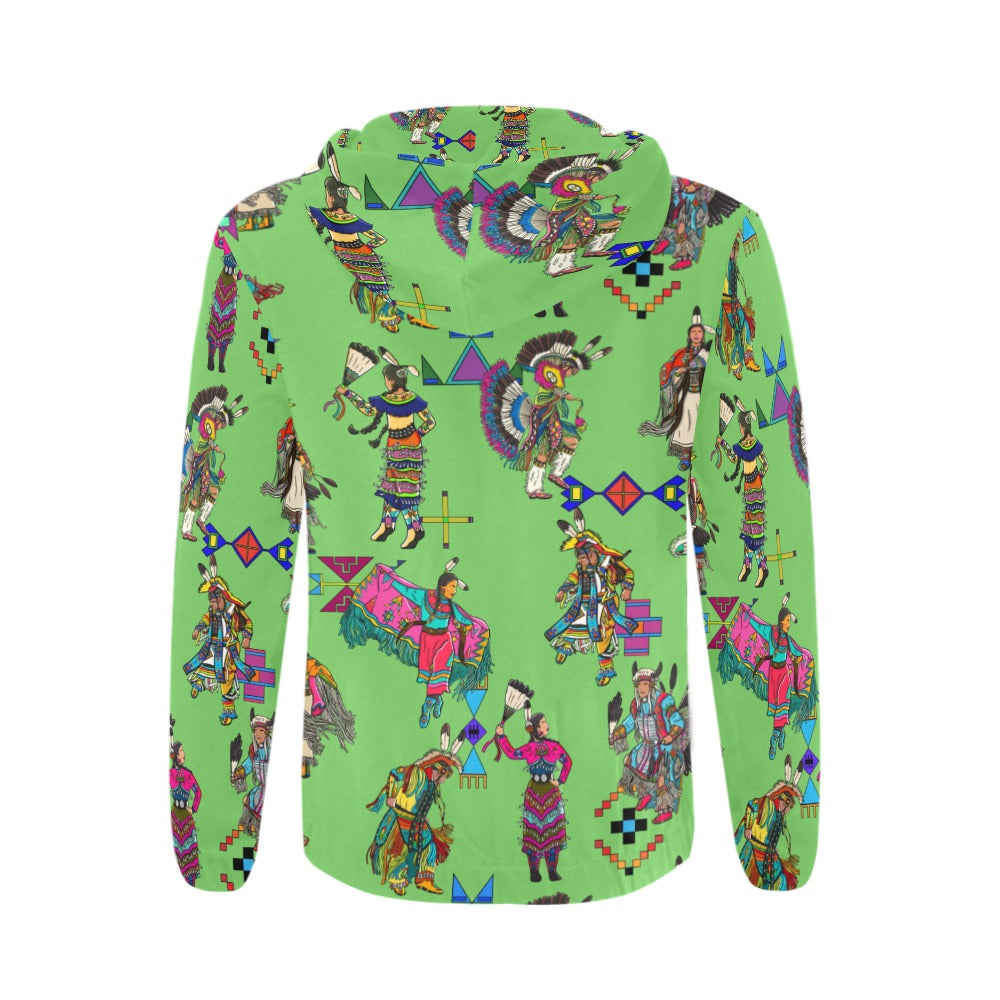 Grand Entry Dancers Grass Men's Zipper Hoodie